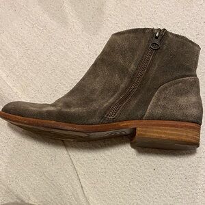 Kork-Ease Taupe Suede Ankle Booties